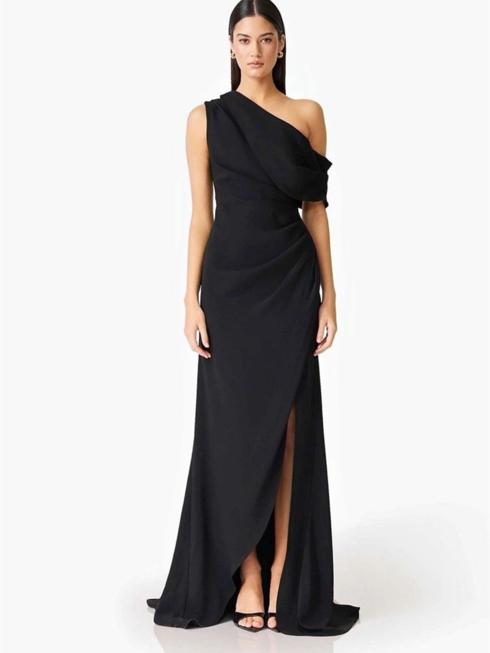 ELLIATT Isadora Gown One-Shoulder Maxi Gown in Black